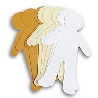 Paper Dolls Shapes Cutouts -White Tan Brown - 10 Count