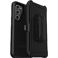 OtterBox Galaxy S23+ Defender Series Case - BLACK, rugged & durable, with port protection, includes holster clip kickstand