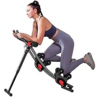 BODY RHYTHM Dual-track Ab Workout Machine with 4 Adjustable Heights, Foldable Core & Abdominal Exercise Machine with 330lbs Weight Capacity, Total Ab Workout Equipment for Home Gym, Ab Women Exercise Fitness Trainer.