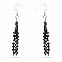 The 1920's Collection Vintage Style Charcoal Black Multitier Beaded Earrings for Women