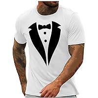 Clearance Fashion Tuxedo Bow Tie Graphic Shirts Men Funny Costume Novelty T Shirt St Patricks Day Tee Tops Short Sleeve Muscle Shirt Mens Summer Tops