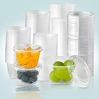 240 Sets - 4oz Jello Shot Cups with Lids, Small Plastic Portion Cups, Disposable Condiment Containers for Sauce，Meal Prep,Salad Dressing and Sample Tasting