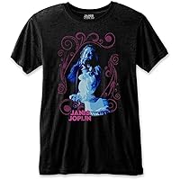 Janis Joplin Men's Floral Frame Slim Fit T-Shirt Black