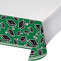 Club Pack of 12 Green and Black School Spirit Table Cover 102”