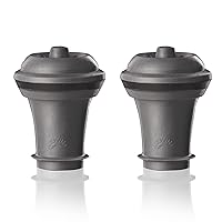 Vacu Vin Wine Saver Vacuum Stoppers - Set of 2 - Gray - for Wine Bottles - Keep Wine Fresh for Up to a Week with Airtight Seal - Compatible with Vacu Vin Wine Saver Pump