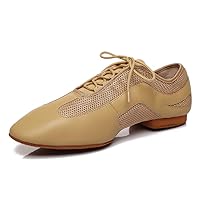 Men's Jazz Latin Ballroom Practice Perfermence Dance Shoes Tango Salsa Lace-up Breathable Mesh Synthetic Sport Practics Dance Shoes