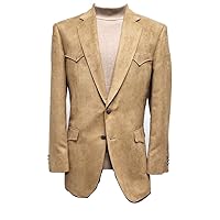 Regular and Big and Tall Classic Microsuede Soft Touch Western Blazer to Size 56 in Short, Regular, and Long Sizes