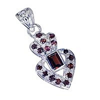 Nice Garnet For Girls Pendant Birthstone Chakra Healing Mixed Necklace Handmade Silver Cross