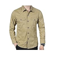 Men's Casual Shirt Business Shirts Button Down Quick Dry Work Trucker Plaid Shirt