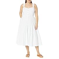 Madewell Plus Suzette Tiered Midi Dress with Seamed Bodice Eyelet White 16W