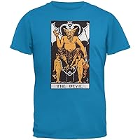 Old Glory Halloween Devil Tarot Card Sapphire Blue Adult T-Shirt - X-Large