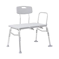 McKesson Transfer Bench for Bathtubs, Aluminum, Adjustable Height, 17.5 in to 22.5 in, Up to 400 lbs, 1 Count