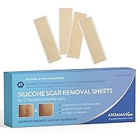 Aroamas Silicone Scar Removal Sheets Professional for Scars Caused by Burn, Keloid, Acne, and more, C-Section, Surgery, Soft Adhesive Fabric Strips, Drug-Free, 2 Month Supply 5.7
