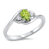 CHOOSE YOUR COLOR Sterling Silver Oval Cluster Ring