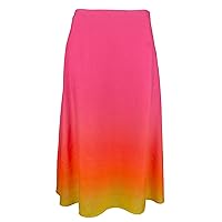 Women's Plus Size Ombre Linen Blend Aline Midi Skirt-POY-16W