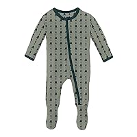 KicKee Footie with 2 Way Zipper in Celebration Prints, One-Piece Boy or Girl Baby Clothes