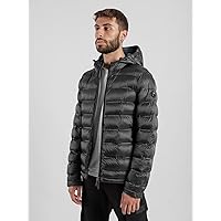 Jackets for Men Jackets Men Zip Up Hooded Padded Coat Jackets for Men (Color : Dark Grey, Size : X-Large)