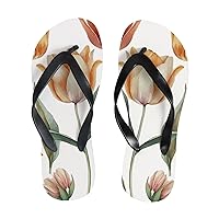 Vantaso Slim Flip Flops for Women Beautiful Tulips Yoga Mat Thong Sandals Casual Slippers