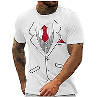 Men's Funny Tuxedo T-Shirt Bow Tie Graphic Novelty Tee Shirt Casual Muscle Fit Workout Tops St Patricks Day Shirts