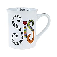 Enesco Our Name is Mud Cuppa Doodles Like A Sister Coffee Mug, 16 Ounce, Multicolor