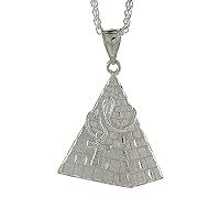 2 sizes Sterling Silver Egyptian Pyramid Pendant for Men Diamond Cut finish