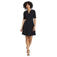 Maggy London Women's Notch Neck Fit and Flare Career Office Workwear Desk to Dinner Event Guest of