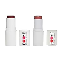 BOOM! by Cindy Joseph Cosmetics Boomstick Rose Nude & Boomstick Color - Buildable Lip & Cheek Tint Makeup Sticks - Cream Blush Stick & Clean-Beauty Formula