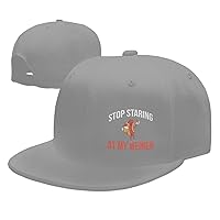 Stop Staring at My Wieners Hat for Men Flat Bill Baseball Caps Fashion Street Dancer Trucker Hat