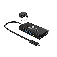 j5create Video Capture Card with PD 60W Pass-Through Charging, Built-in Multi-Function hub, Suitable for Streaming, Live Broadcasting, Video Conference, Teaching, Gaming (JVA01)