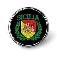 Sicilian Flag Round Brooch Pin Personalized Lapel Badge Jewelry for Hat Clothes Backpack Pins Decor