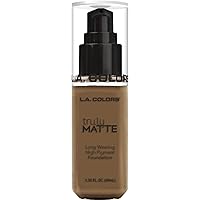 L.A. COLORS Truly MATTE Long Wearing High Pigment Foundation CLM363 Cappuccino, 1.35 Fl Oz