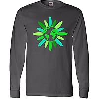 inktastic Earth Day Green Abstract Flower Long Sleeve T-Shirt