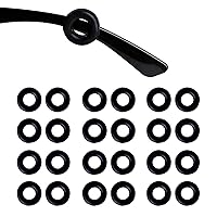 Eyeglass Ear Grips 12 Pairs Glasses Ear Cushion Soft Silicone Eyeglasses Temple Tips Sleeve Retainer, Anti-Slip Comfort Glasses Retainers for Sunglasses Reading Glasses Eyewear (Round,Black)