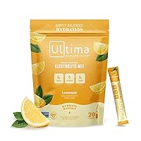 Ultima Replenisher Daily Electrolyte Drink Mix – Lemonade, 20 Stickpacks – Hydration Packets with 6 Key Electrolytes & Trace Minerals – Keto Friendly, Vegan, Non-GMO & Sugar-Free Electrolyte Powder