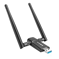 Wireless USB WiFi Adapter for PC - 1300Mbps Dual 5Dbi Antennas 5G/2.4G WiFi Adapter for Desktop PC Laptop Windows11/10/8/7/Vista/XP, Wireless Adapter for Desktop Computer Network Adapters