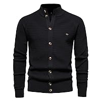 Cardigan Sweaters for Man Slim Fit Stand Collar Cardigans Casual Lightweight Button Down Sweater with Pockets