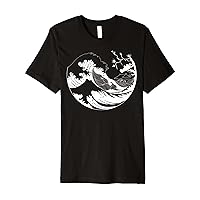 Japanese Zen Circle Wave Art Premium T-Shirt