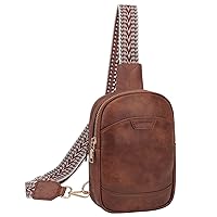 VX VONXURY Sling Bag for Women Multipurpose Crossbody Bag PU Leather Phone Chest Bag for Women with Adjustable Strap