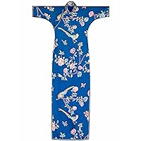 Women's Ancient Chinese Dress Silk Peony Printing Oblique Placket Connect Shoulder Sleeve Cheongsam 059