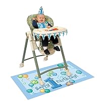 First Birthday Blue Balloons Highchair Kit - 1 Set - Perfect for Baby Boy's Celebration