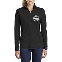 INK STITCH Ladies LST407 Custom Design Your Own Text Logo Stitching PosiCharge Tri Blend 1/4 Zip Pullover