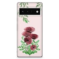 PadPadStore Poppies Phone Case Compatible with Oppo Find X6 Clear Flexible Silicone Flower Shockproof Cover