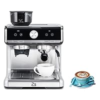 Espresso Machine with Grinder, 20 Bar Semi Automatic Espresso Coffee Maker with Milk Frother Steam Wand, Gift for Mom Dad Dad, Mom, Coffee Lover