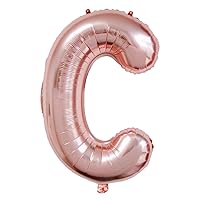 34 Inch Rose Gold Balloons Foil Letters A to Z Numbers 0 to 9 Helium Balloons Bridal Baby Shower Wedding Birthday Party Prom Decoration (Letter C)