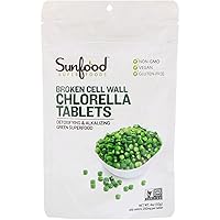 Sunfood Chlorella Tablets | Chlorophyll Rich | | 4 oz Bag | 450 Tablets per Bag | 250 mg Chlorella per Tablet | Green Algae Superfood | Non GMO | Natural Vegan Protein | 100% Pure