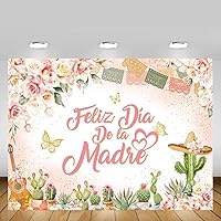 MEHOFOND Mexican Happy Mother's Day Backdrop Feliz Día De La Madre Photography Background Floral Feliz Dia Mama Love You Mom Party Decorations Banner Photo Booth Props 7x5ft