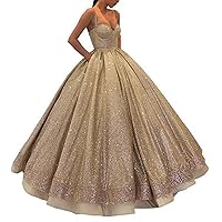 VeraQueen Women's Rose Gold Sequins Quinceanera Dresses Off Shoulder Backless Prom Dress Evening Gowns