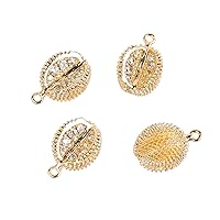 JOE FOREMAN 3Pcs Hypoallergenic Brass Body 18K Gold Filled CZ Plant Fruit Charms Pendant Beads for Jewelry Making Necklace Bracelet Enhance