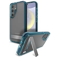 ZAGG Santa Cruz Samsung Galaxy S24 Case with Kickstand - Graphene-Enhanced, Drop-Resistant up to 13ft, Ultra Slim, Clear Case with Color Accents, Vibrant Blue