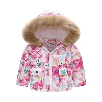 Toggle Coat Juniors Kids Coat Winter Baby Jacket Girls Hooded Prints Toddler Outwear Zipper Windproof 5t down Coat Girls